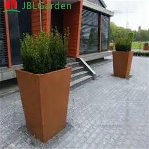 Wholesale Customized Garden Rectangular Metal Flower Pot Corten Steel Planter Pots from china suppliers