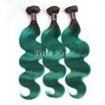Green Unprocessed Brazilian Body Wave Human Hair Weave Tangle Shed Free