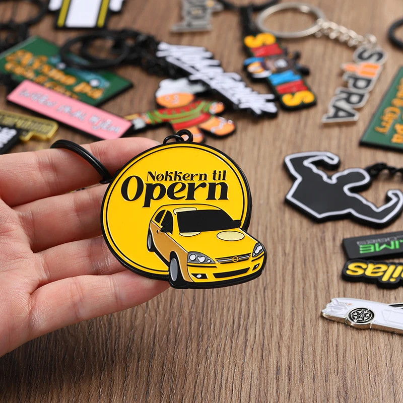 Zinc Alloy Key Ring Enamel Keychain Custom Metal Keychains Letter Logo Engraved Keyring