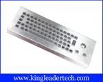 Compact 65 Keys Brushed Industrial Keyboard With Trackball