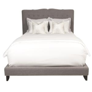 Wholesale chesterfield high back designer french style antique king upholstered linen velvet fabric wooden bed beds headboard from china suppliers