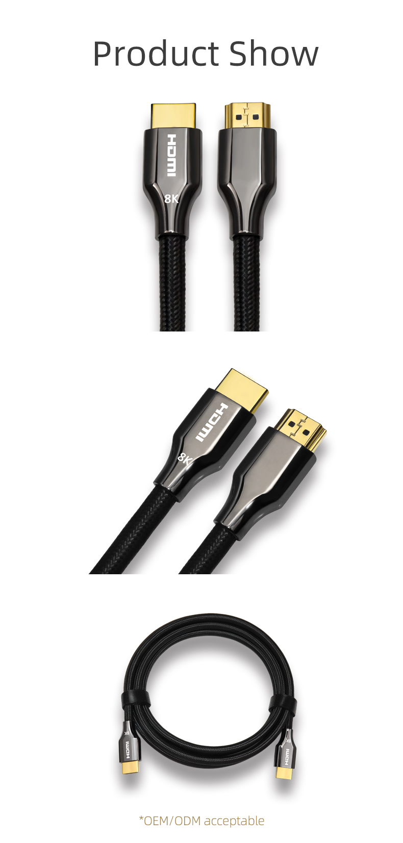 30AWG HDMI Copper Cable 4K 120Hz UHD HDR For PS4 HDTVs Project