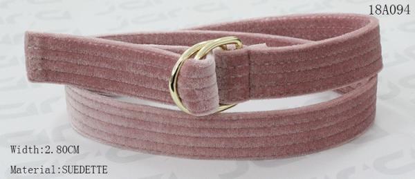 Fake Suede Tape Womens Fashion Belts Double Layers Stitching Gold Double Rings