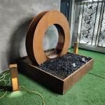 ISO9001 Square Outdoor Water Fountain Sculpture 4.9ft With LED