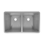 32''X19'' Handmade Kitchen Sink Double Bowl 18G Satin Brushed