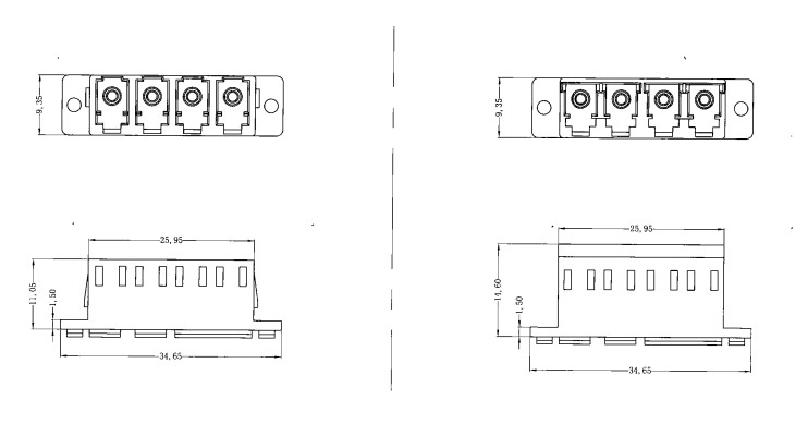 Quad LC APC Fiber Optical Coupler SGS Fiber Optics Accessories