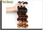 Ombre 3 Tone Natural Wave Peruvian Human Hair Full And Thick Ends For Lady