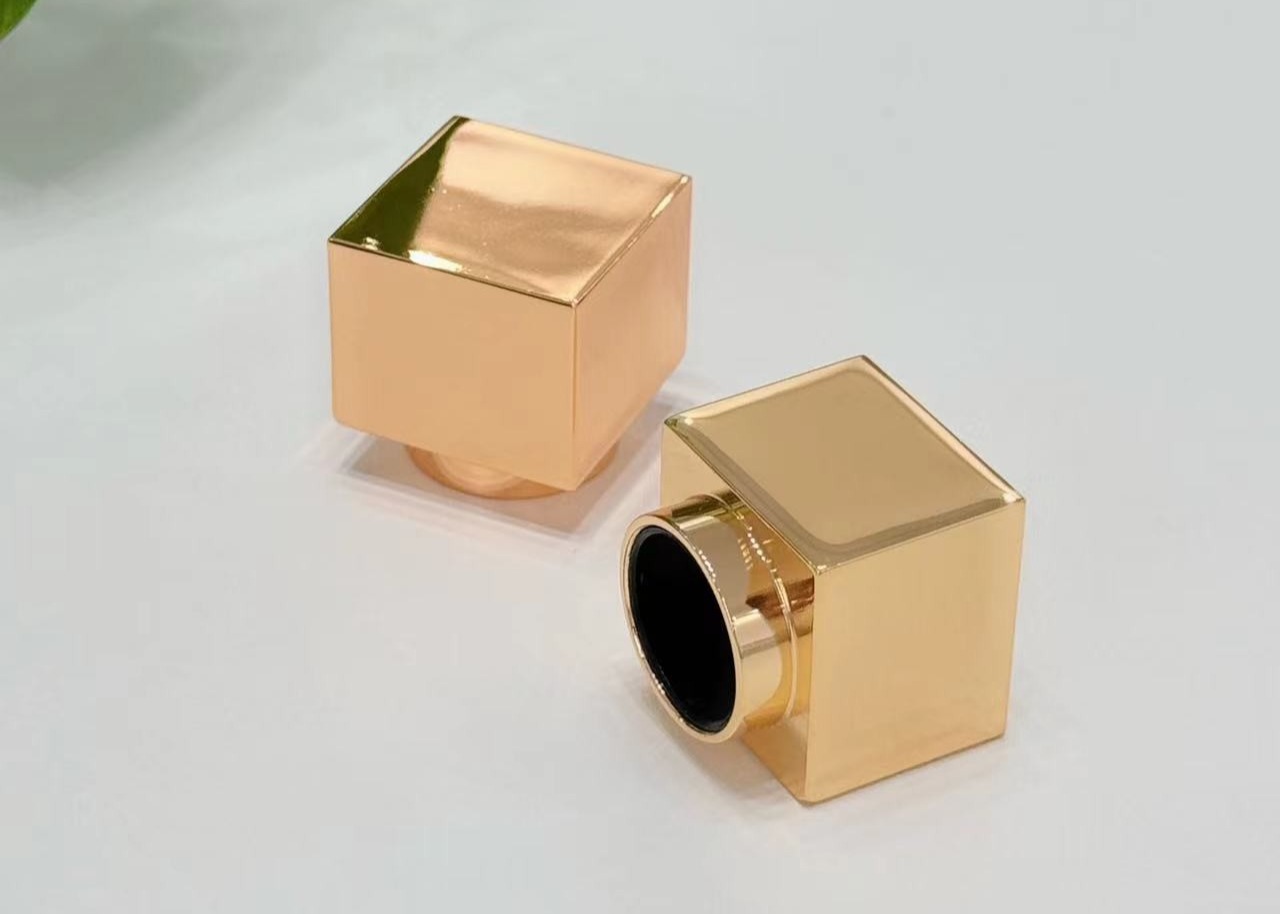 Premium Zamak Square-Shaped Metal Perfume Cap Lids With High-Quality Zinc Alloy