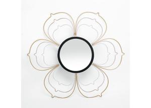 Wholesale Black Silver Gold Metal Floral Frame Decorative Wall Mirror Small Size For Wall Decoration from china suppliers