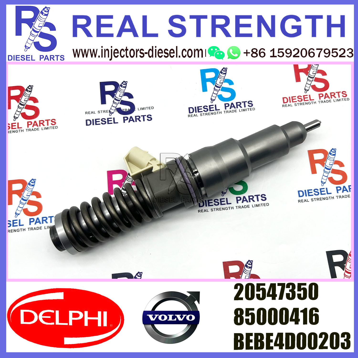 DELPHI 2pin injector 85000416 20547350 BEBE4C00203 Diesel pump Injector V-O-L-V BEBE4C00203 E1 for V-O-L-V FH12 TRUCK