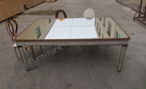 Wholesale Antique Mirrored Dining Table Wooden Frame Customized Size Silver Finish from china suppliers