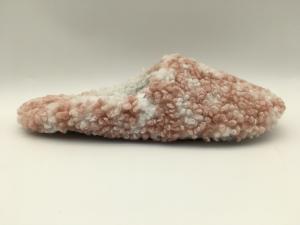 Wholesale Pink / Bone Soft Ladies Slippers Close Toe Two Tone Fur With One Unit TPR Outsole from china suppliers