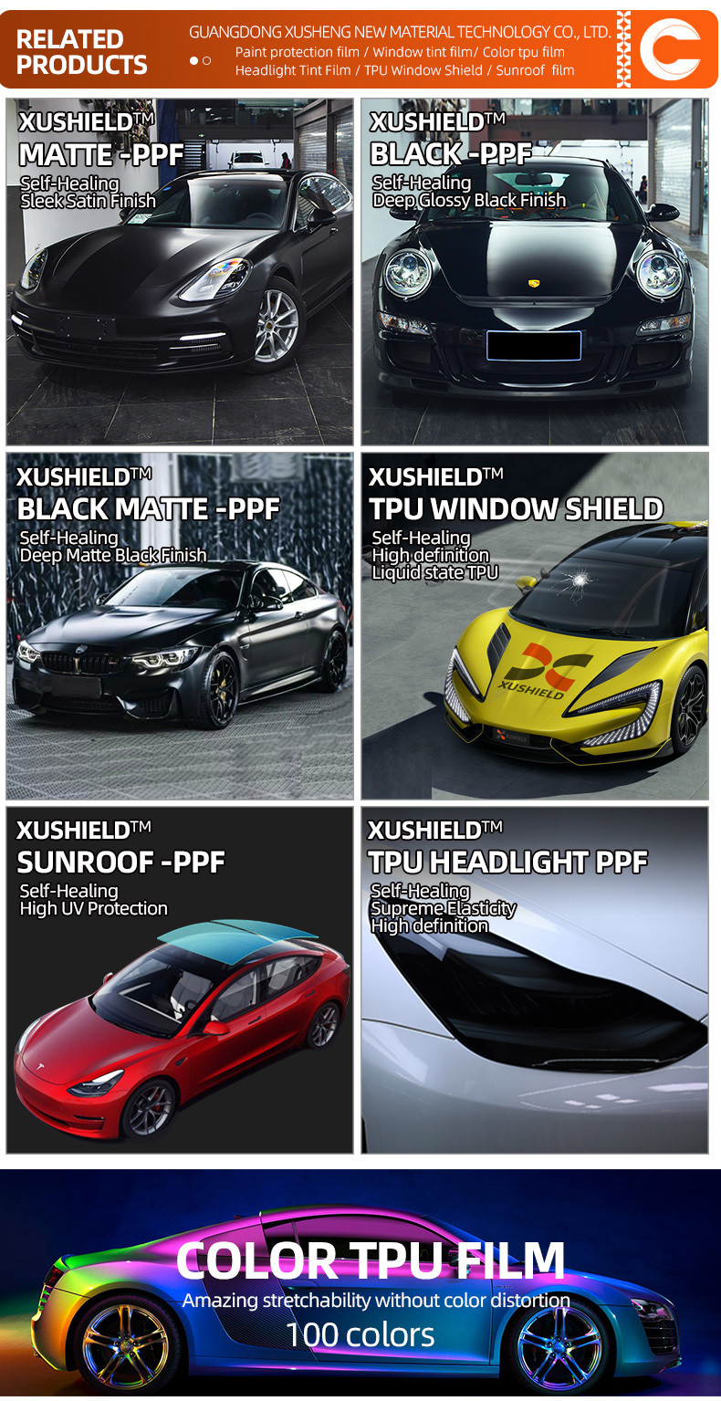 TPU Anti-Scratch UV Protection Car Windshield Protection Film Sand Proof 7.5mil Car Windshield Film