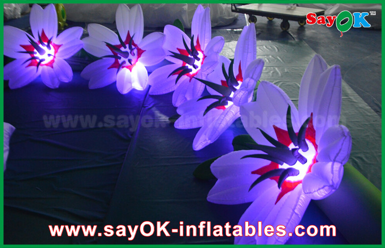 Wedding Stage Decorative Inflatable Petunia Flower Chain With LED Lights