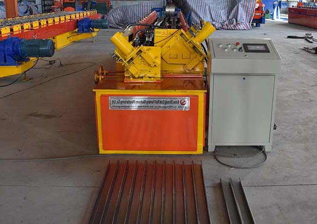 M Type Frame Steel Profile Roll Forming Machine , Iron Sheet Making Machine Orange Color