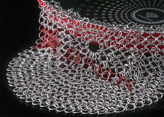 6'' SS Round Cookware Chainmail Scrubber Cleaning Cast Iron Pan