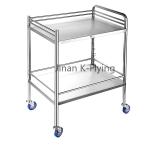 SUS Two Shelves Movable Medical Trolley Cart Portable