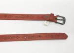 Cowhide Genuine Embossed Leather Belt For Women Gunmetal Pin Buckle
