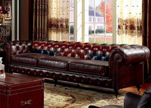 Wholesale Union Jack Flag Leather Chesterfield Sofa Vintage Leather Sofas 2 3 seaters from china suppliers