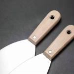 Wooden handle 3 Inch Carbon Steel Soft Grip Heavy Duty Bent Putty Knife Scraper