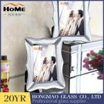 Silver Wavy Edged Shape Free Standing Glass Photo Frames / 5x7 Glass Photo