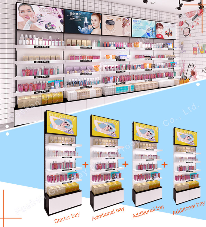 Retail Shop Cosmetics Display Stand Metal Stable Structure OEM ODM