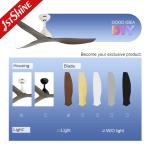 52 Inches Brown ABS Blades Energy Saving DC Ceiling Fan with Light NO Private