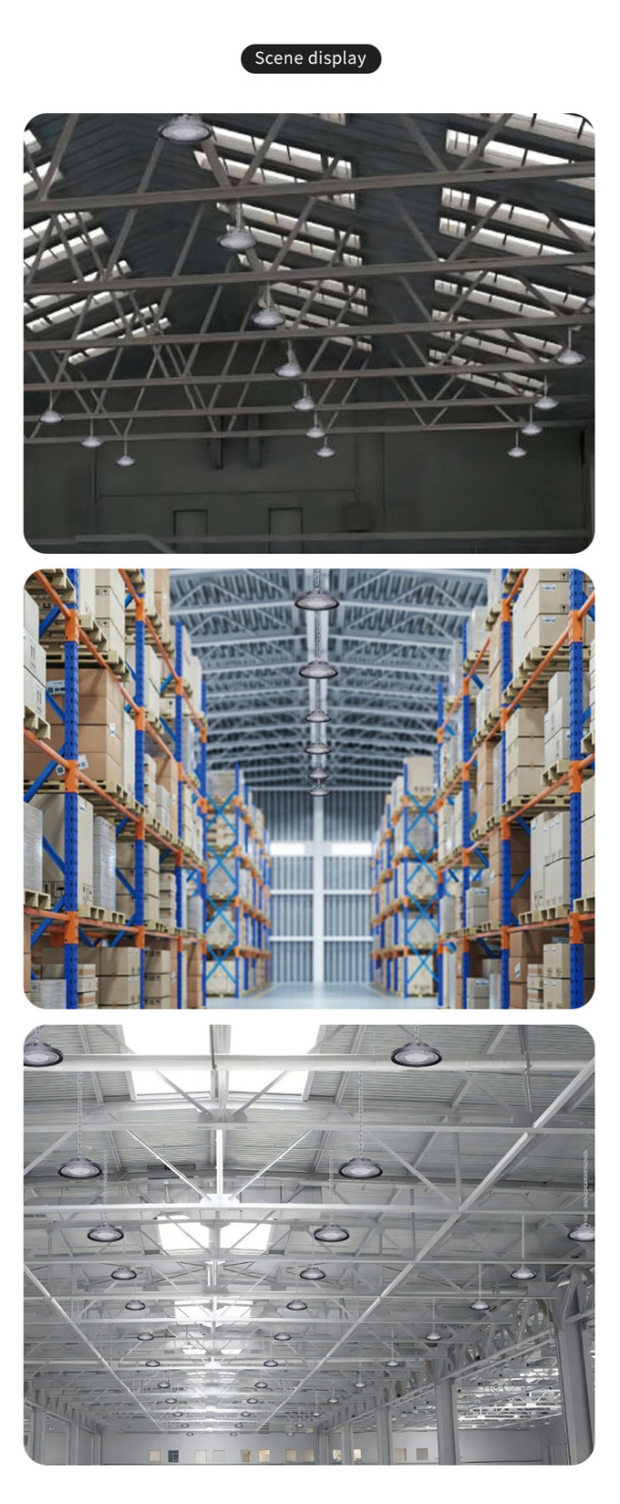 Commercial Led Warehouse Lights 100w High Bay Led Lights Die Cast Aluminum Alloy