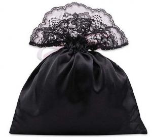 Wholesale Satin Black Lace Underwear Bra Garment Bag Travel Storage Bag from china suppliers