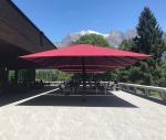 Outdoor Commercial 5M 6M 7M Square Garden Parasol Umbrella With LED Lights