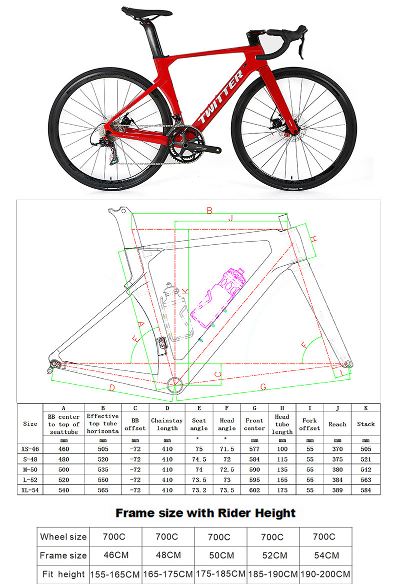 TWITTER RETROSPEC 22S Carbon Fibre Bicycle 9.1kg With Carbon Inner Cables Handlebar