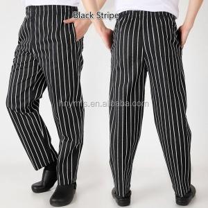 Wholesale garment factory supply super quality Restaurant Striped Baker Kitchen Cooking  Uniforms stripe unisex chef uniform pants from china suppliers