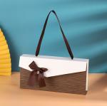 Chocolate Candy Cardboard Gift Packaging Boxes Book Shape Flip With Bow Knot 18
