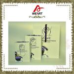 Fashion Black Custom Paper Shopping Bags With Cotton / Ribbon Handle