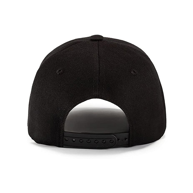 Six Panels 8cm Long Flat Brim Snapback Hats With Metal Buckle