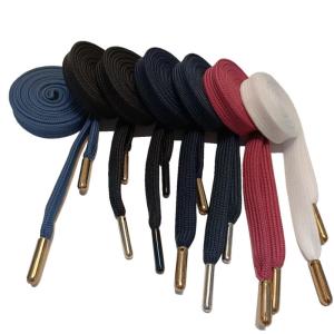 Wholesale Black Red Polyester Cord Shoe Laces With Metal Tips Custom Made from china suppliers