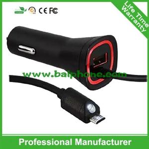 Wholesale car charger with retractable cable for Andriod/V8 from china suppliers