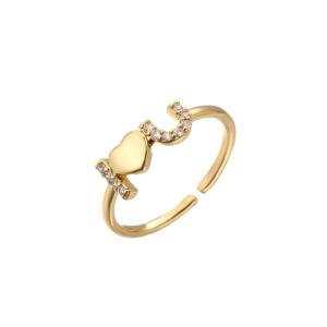 Wholesale DAYSTAR Adjustable Gold Wedding Rings ODM Plated 24K Gold Diamond Ring from china suppliers