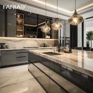 Wholesale Modern Style PET Kitchen Cupboard Furniture Flat Pack Matte Finish Powder Coating Kitchen Cabinets from china suppliers