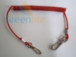 Safety Lanyard Spring Coil Cable Heavy Duty Black Color 20cm Unstretched Length