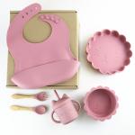 BPA Free Safety Silicone Dining Set , Silicone Bowl And Spoon Set OEM