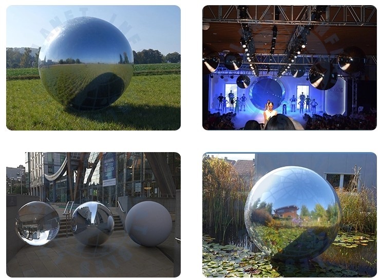 Custom Inflatable Decoration Mirror Ball Logo printing Environmental Friendly