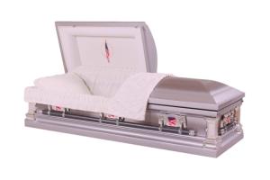 Wholesale 18 Gauge Metal Coffin , Funeral Caskets With Natural Brushed Platinum Finish from china suppliers