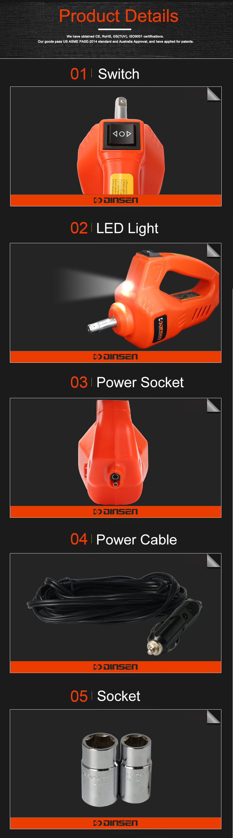 Electric Impact Wrench With Adjustable Torque 12A Max Current Corded