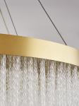 Luxury Gold Chandelier For Living Dining Room Led Glass Lighting mid century