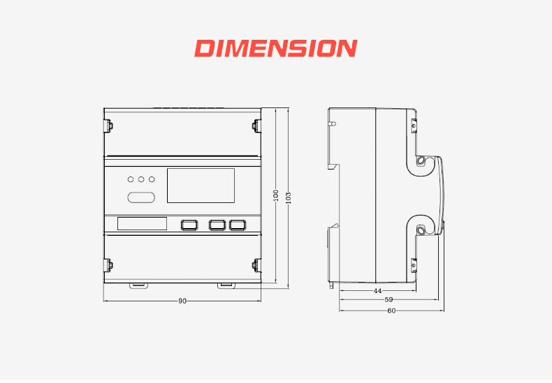 EM537 WiFi 3*133/230V 3*230/400V 5 65 A Wireless KWH Digital Bidirectional Power Meter