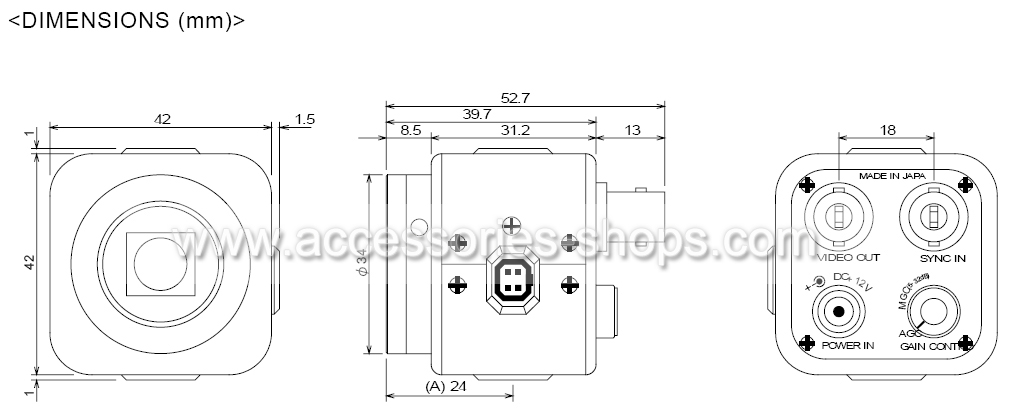 Watec WAT-525EX CCIR 1/2 550TVL High Sensitivity & External Synch Monochrome Camera