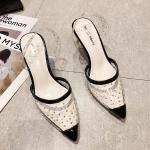 6111-3 Korean Fashion Pointed Shallow Mouth Transparent High Heels Sexy