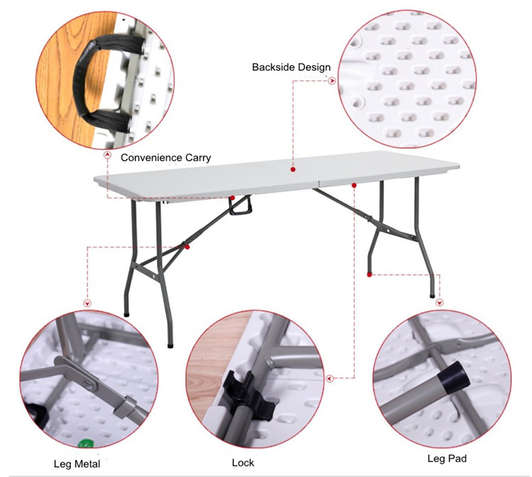 Banquet Outdoor Plastic Folding Table 4ft 5ft 6ft Rectangular