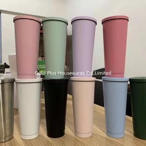 Wholesale Different color tumbler cups with straw stainless steel tumbler double wall milk tea cups for christmas from china suppliers